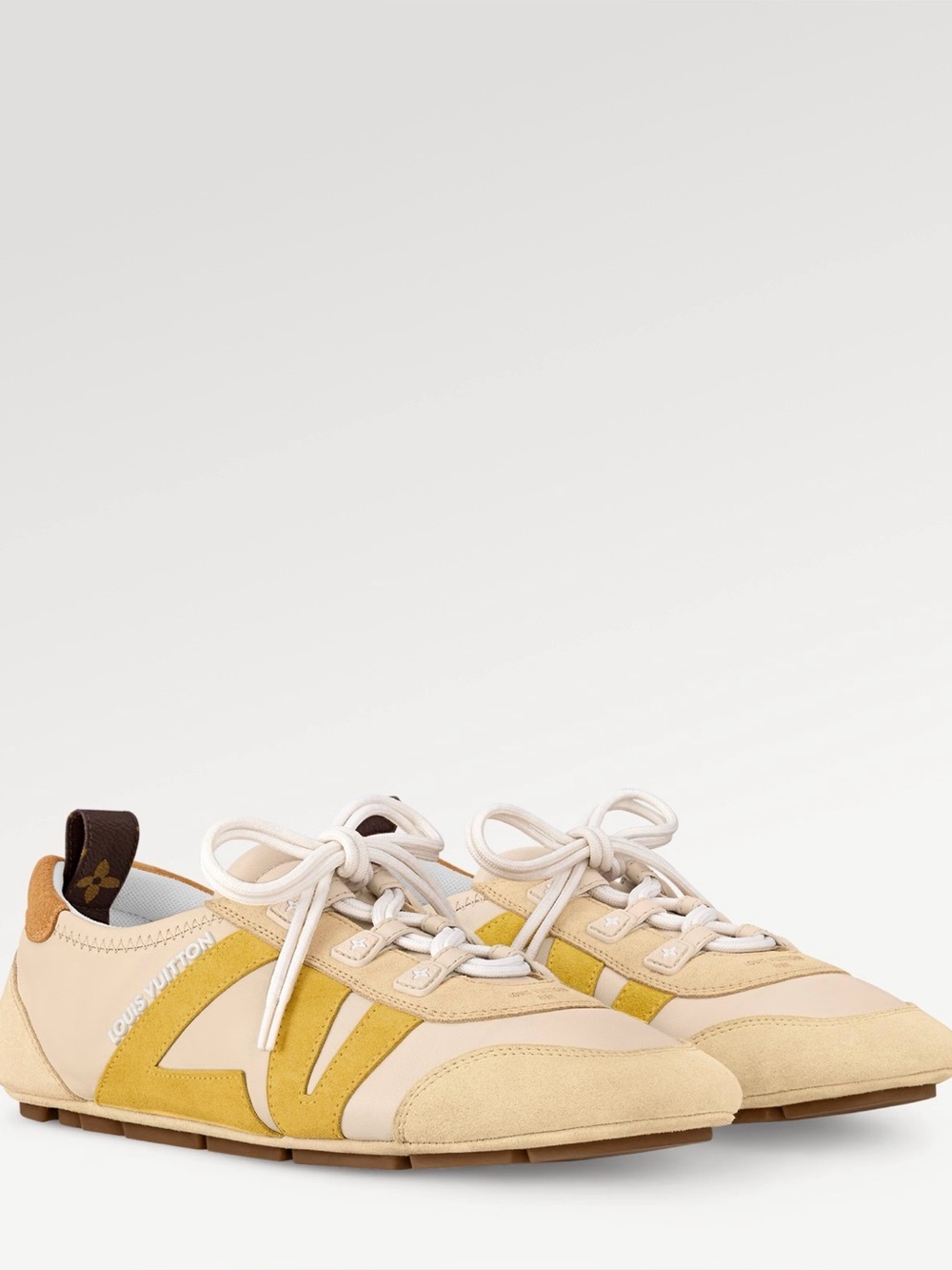 EUC Louis Vuitton light Beige and yellow mustard Sneakerina (1AHNEU) Size 35